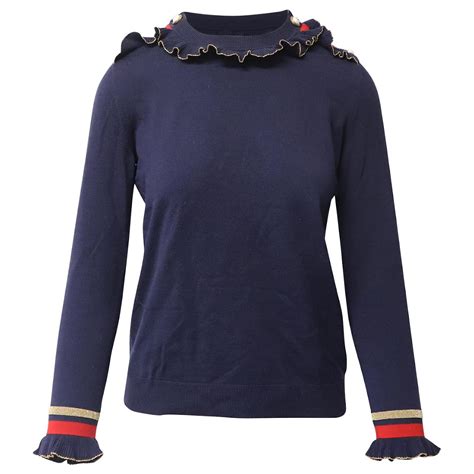 pull gucci|pull Gucci bleu marine.